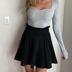 Zara // Black pleated skirt with shorts (skort)